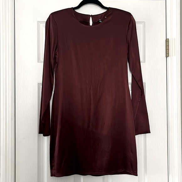 ZARA NWT Cocktail Dress with Long Sleeves / Shoulder Pads - Picture 3 of 5
